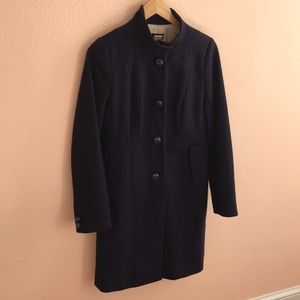 J.Crew navy long wool jacket sz 4